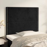 Tăblii de pat, 2 buc, negru, 100x5x78/88 cm, catifea