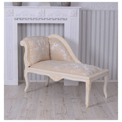 Sofa din lemn masiv alb cu tapiterie gri cu model bej CAT508D27 foto