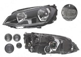Far Volkswagen Golf 7 (5k), 10.2012-03.2017, fata, Stanga, cu daytime running light; H15+H7+PWY24W; electric; cu motor, Depo