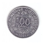 Moneda Africa de Vest 100 francs/franci 2021, stare excelenta, curata, Fier