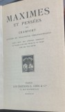Maximes et pensees (Maxime si cugetari- carte veche in franceza)- Chamfort