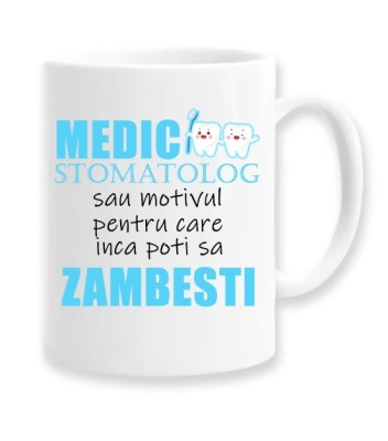 Cana alba personalizata &amp;quot;Medic stomatolog&amp;quot;, INOVATIX&amp;reg;. 330ml foto
