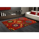 Covor Model Baroque 11003-120, Marime 120 x 170 cm, Rosu, Inaltime Fir 9 mm, Antialergic, Polipropilena, Living, Dormitor, Sufragerie, Birou