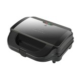 Sandwich maker 6 in 1 ETA Sorento Plus, 900 W, maner termo izolat, placi antiaderente, picioruse anti-alunecare, indicator luminos, inox, Negru