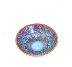 Bol ceramica chamotte emailata raku - Blue series- design Einar Johansen, Soholm foto