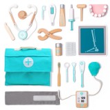 UMU Toys Doctor&#039;s set jucărie cu activități din lemn Turquoise 1 buc