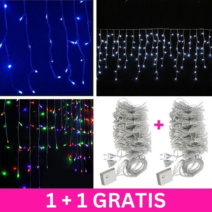 Instalatie turturi, 4 metri, 100LED, diverse culori, 1+1 gratis