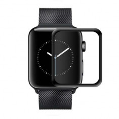 Folie de protectie iUni pentru Smartwatch Apple Watch 42mm 3D Tempered Glass Negru foto