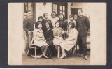 Fotografie format carte postala grup tineri 1930 - expediata in Prahova