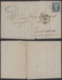 France 1855 Postal History Rare Old Cover + Content to Bordeaux DB.480