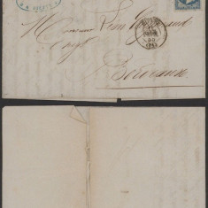 France 1855 Postal History Rare Old Cover + Content to Bordeaux DB.480