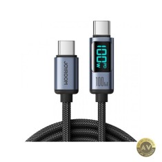 Cablu Date si Incarcare USB-C - USB-C Joyroom Prism Display 100W 1.2m Negru