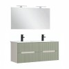 Trent Mobilier de baie 120 cm lavoar ceramic cu oglindă 60x120 cm alb-verde