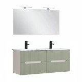 Cumpara ieftin Trent Mobilier de baie 120 cm lavoar ceramic cu oglindă 60x120 cm alb-verde