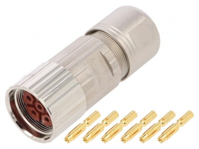 Conector M23 6 PIN Crimpat IP67 28A foto