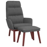 Cumpara ieftin Scaun de relaxare cu taburet, gri inchis, textil