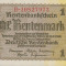 GERMANIA █ bancnota █ 1 Rentenmark █ 1937 █ P-173b █ SERIA G █ UNC █ necirculata