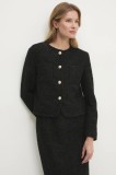 Answear Lab sacou culoarea negru, un singur rand de nasturi, neted