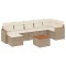 Set canapele de gradina, 8 piese, cu perne, bej, poliratan