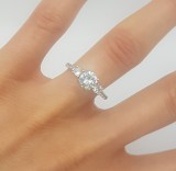 Superb inel din argint si zirconii - model fin si elegant/logodna, 46 - 56