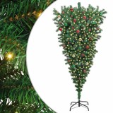 VidaXL Pom de Crăciun artificial cu design răsturnat, pre-luminat, cu set de mingi 3396872