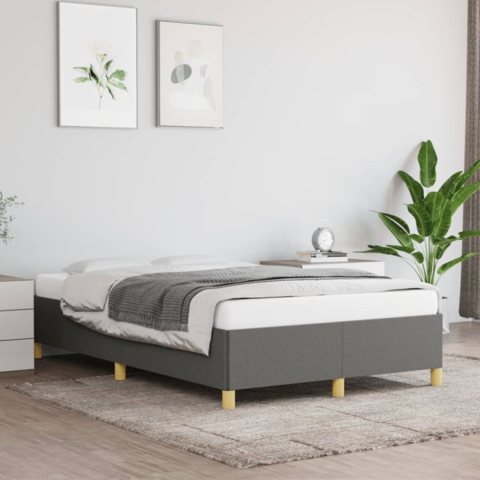 vidaXL Cadru de pat fără saltea gri &icirc;nchis 120x190 cm țesătură 3269639
