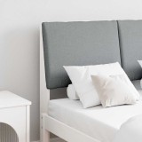 VidaXL Tăblie tapițată Gri deschis 135 cm Lemn de pin masiv 879293