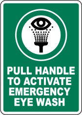 Pull Handle to Activate Eye Wash Sign foto