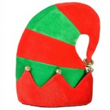 Caciula pentru Craciun model Spiridus, rosu/verde si clopotei, 29 cm, Oem