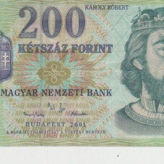 M1 - Bancnota foarte veche - Ungaria - 200 forint - 2001