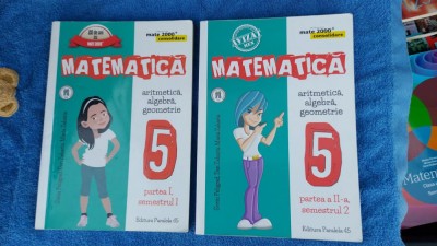 MATEMATICA ARITMETICA ALGEBRA GEOMETRIE CLASA A V A ,VOL 1 SI 2 PELIGRAD ZAHARIA foto