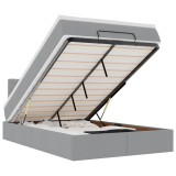 Cumpara ieftin Pat otoman cu saltea tesatura gri deschis 120x190 cm
