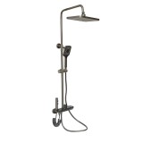 Set dus multifunctional cu termostat, afisaj digital temperatura apa, 4 functii de curgere a apei, pipa cada, dus dreptunghiular, dus de mana, dus bid