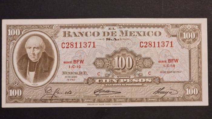 Mexic 100 Pesos 1967 UNC