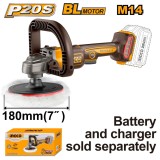 Flex Unghiular 20V Brushless Polish 180mm 400-2500rpm Filet M14 Control Viteza Variabila APLI2018 Fara Acumulator si Incarcator