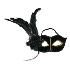 Masca Venetiana decorativa neagra aurie 22x9x21 cm