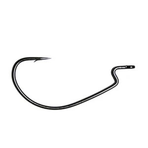 Carlige Offset Vanfook Worm-55b Stealth Black Offset Hooks Nr.4/0, 5buc/plic