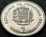 Moneda 1 BOLIVAR - VENEZUELA, anul 1989 * cod 4389 A = A.UNC