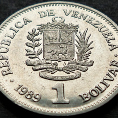 Moneda 1 BOLIVAR - VENEZUELA, anul 1989 * cod 4389 A = A.UNC