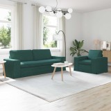vidaXL Canapea 2 pcs Verde &icirc;nchis 182 x 80 x 82 cm țesătură 3407591