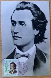 Carte postala maxima Romania Mihail Eminescu Poetul National Ipotesti Botosani - A228