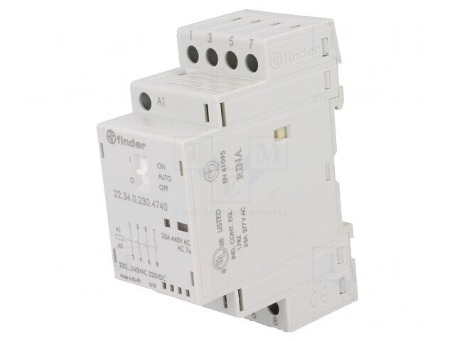 Contactor 4-polar 25A 230V NC/NO