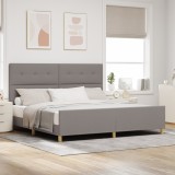 vidaXL Cadru de pat, taupe, 200x200 cm, textil