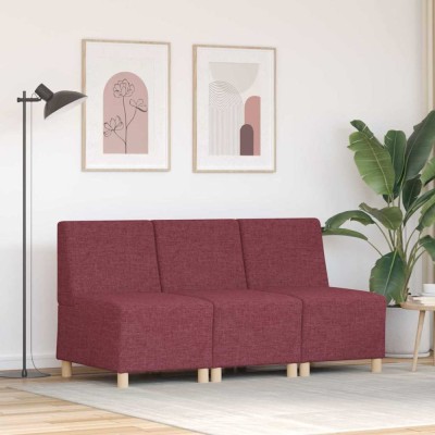vidaXL Unitate Sofa Modulară Fără Brațe 3 pcs bordo 55 x 74 x 82 cm 3399795 foto