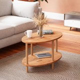Masa de cafea Hojreby ovala efect lemn [en.casa] HausGarden Leisure