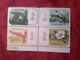 Bloc SUA 1969 cu Seria 4 val. - Congres Botanic - Flori , margine coala
