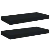 Cumpara ieftin Rafturi de perete suspendate, 2 buc., negru, 50x23,5x3,8 cm, MDF