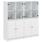 Biblioteca cu usi, alb, 136x37x142 cm, lemn prelucrat