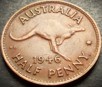 Moneda istorica HALF PENNY - AUSTRALIA, anul 1946 * cod 4290 foto