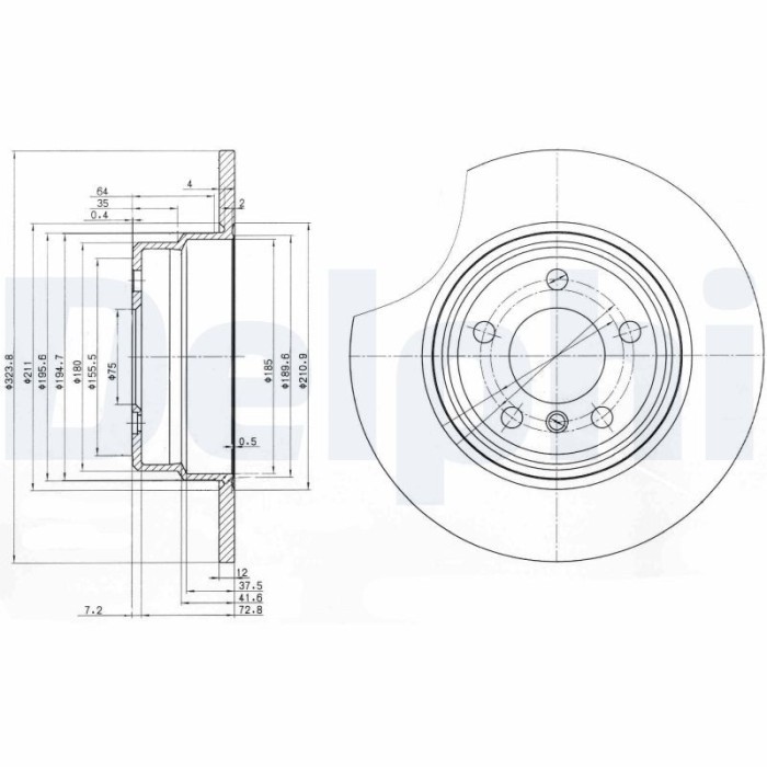 DELPHI BG3629 Disc frana